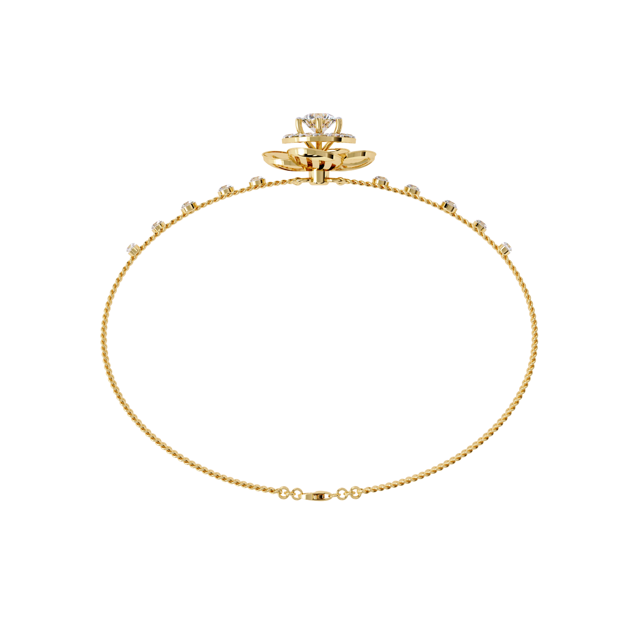 Solitairekart 0.95ct Cluster Diamond Bracelet-H Color, VS1 Clarity